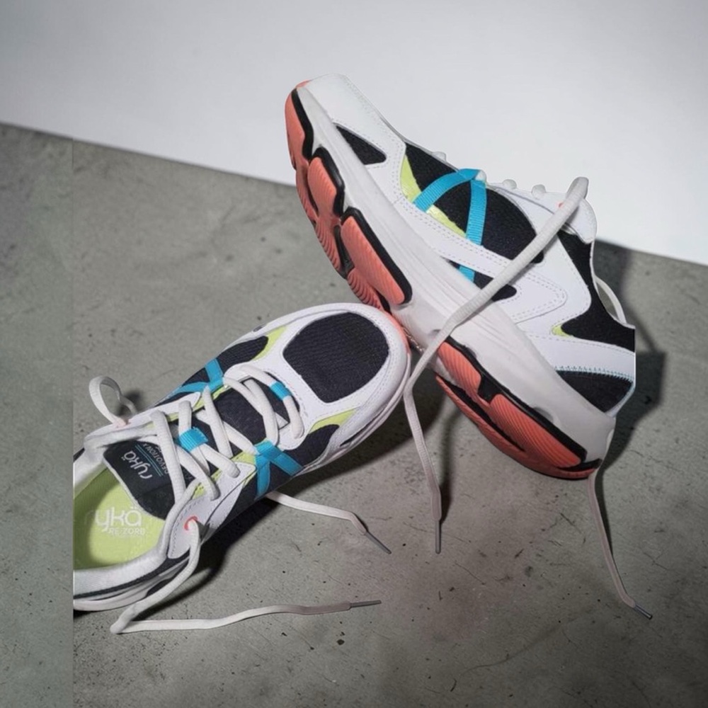 Ryka White Shoes with Lime Green Insole